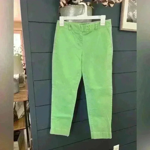 Vineyard Vines cropped‎ pants Khaki Chino Womens Size 0 green - Picture 1 of 4